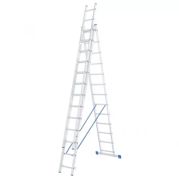 Лестница алюминиевая 3х13 ступеней трехсекционная СИБРТЕХ 97823