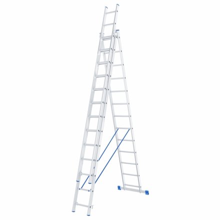 Лестница алюминиевая 3х13 ступеней трехсекционная СИБРТЕХ 97823 купить в Тюмени