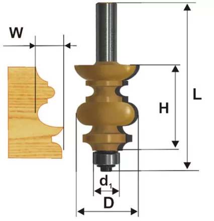 Фреза кромочная фигурная Ф381Х381 мм хвостовик 12 мм 46413 купить в Тюмени