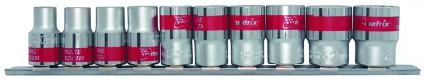 Набор универсальных торцевых головок 1/2", Spline, CrV, 10шт., 10-22мм Matrix 13597 купить в Тюмени