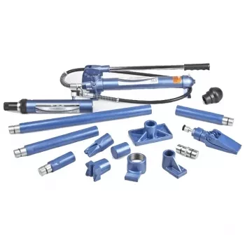 Растяжка гидравлическая 10 т набор из 16 предметов 7 сменных насадок в пластиковом кейсе Stels 51355 купить в Тюмени