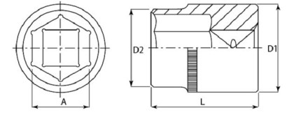 Головка торцевая 3/8&quot;DR 19 мм  S04H3119 Jonnesway 48020 купить в Тюмени