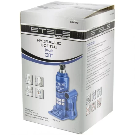 Домкрат гидравлический бутылочный 3 т h 178–343 мм STELS артикул 51096 купить в Тюмени