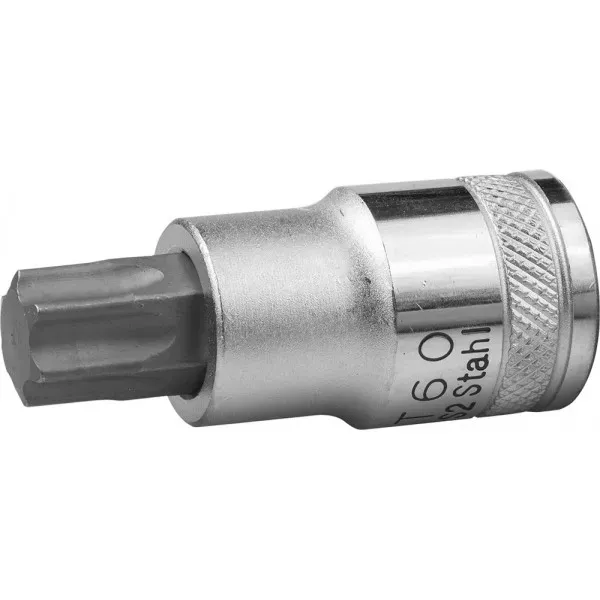 Торцовая бита-головка KRAFTOOL "INDUSTRIE QUALITAT", материал S2, TORX, сатинированная, 1/2", Т60 27905-60_z01 купить в Тюмени