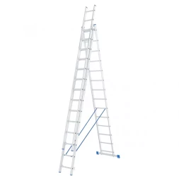 Лестница алюминиевая 3х14 ступеней трехсекционная СИБРТЕХ 97824