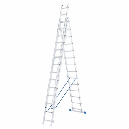 Лестница алюминиевая 3х14 ступеней трехсекционная СИБРТЕХ 97824 купить в Тюмени