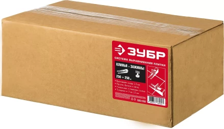ЗУБР СВП, комплект: 1,7 мм, клин + зажим 250 + 250 шт, система выравнивания плитки (3385-H250) купить в Тюмени