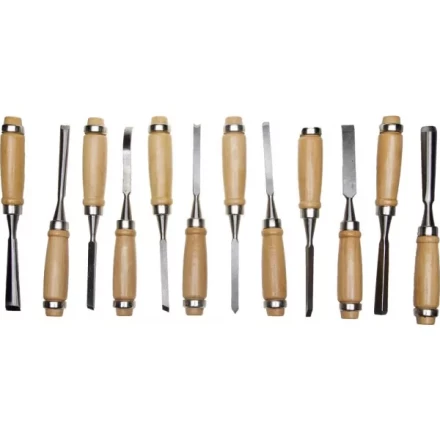 Набор STAYER &quot;PROFI&quot;: Стамески фигурные с деревянной ручкой, 12шт 1835-H12_z01 купить в Тюмени