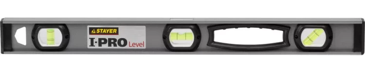 Уровень STAYER "PROFESSIONAL" I-PROLevel, усилен рельс с ручками, утолщен особопрочн профиль, точность 1мм/м, 3 ампулы, 60см 3477-060 купить в Тюмени
