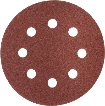Круг шлифовальный ЗУБР &quot;МАСТЕР&quot; универсальный, из абразивной бумаги на велкро основе, 8 отверстий, Р120, 125мм, 5шт 35562-125-120 купить в Тюмени