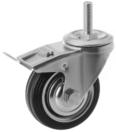 Колесо поворотное SCtB 97 85 мм резина с болтом и тормозом (F) 1046156 купить в Тюмени