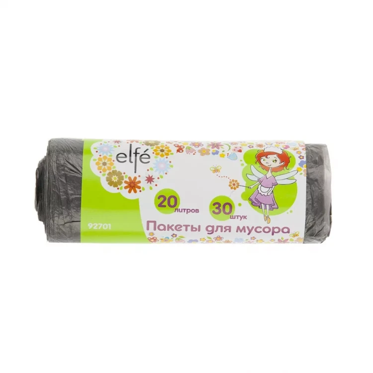 Пакеты для мусора 20 л 30 шт серые Elfe 92701 купить в Тюмени