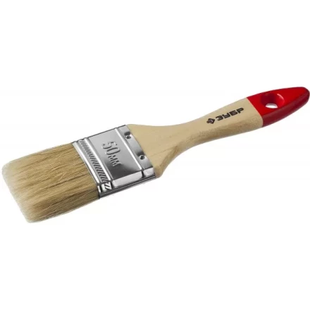 Кисть плоская  ЗУБР &quot;УНИВЕРСАЛ-МАСТЕР&quot;, натуральная щетина, деревянная ручка, 50мм 4-01003-050 купить в Тюмени