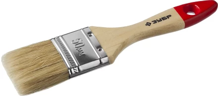 Кисть плоская  ЗУБР &quot;УНИВЕРСАЛ-МАСТЕР&quot;, натуральная щетина, деревянная ручка, 50мм 4-01003-050 купить в Тюмени