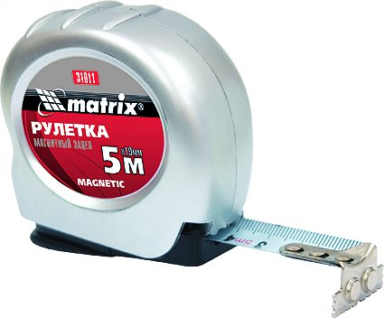 Рулетка Magnetic 5 м х 19 мм магнитный зацеп  MATRIX 31011 купить в Тюмени