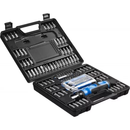 Набор ЗУБР &quot;ЭКСПЕРТ&quot;: Отвертка реверсивная с магнитным битодержателем и отсеком для бит в рукоятке, Cr-V, 130 предметов 25237-H129 купить в Тюмени