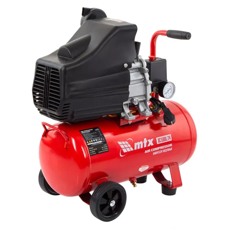 Компрессор воздушный MTX 58003, DC1500L/24, 1,5 кВт, 24 л, 210 л/мин купить в Тюмени