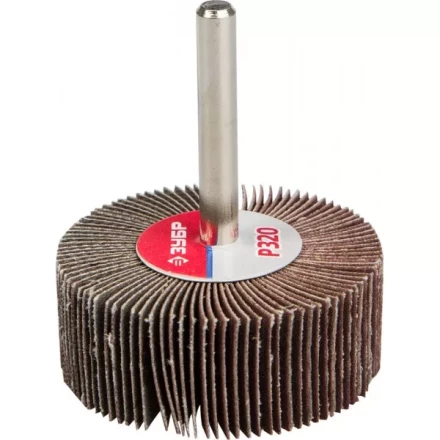 Круг шлифовальный ЗУБР &quot;МАСТЕР&quot; веерный лепестковый, на шпильке, тип КЛО, зерно-электрокорунд нормальный, P320, 20х50мм 36601-320 купить в Тюмени