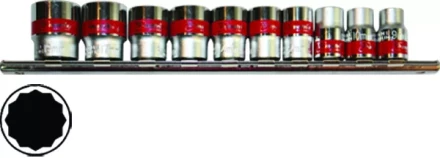 Набор торцевых головок 1/4&quot; 12-ти гр. CrV 10шт. 4-13мм  MATRIX 13594 купить в Тюмени