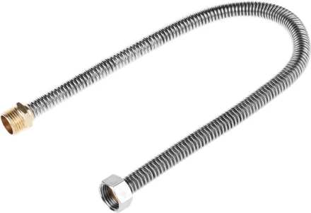 Подводка ЗУБР &quot;ЭКСПЕРТ&quot; сильфонная из нержавеющей стали, для воды, г/ш  (гайка-штуцер), 1/2&quot;, 0,5м 51011-G/S-050 купить в Тюмени