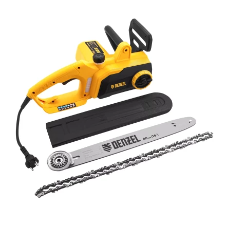 Пила цепная электрическая Denzel EDS-1800P 95615, 1.8 кВт,поперечная, шина 40 см, шаг 3/8, паз 1.3 мм, 57 звеньев купить в Тюмени