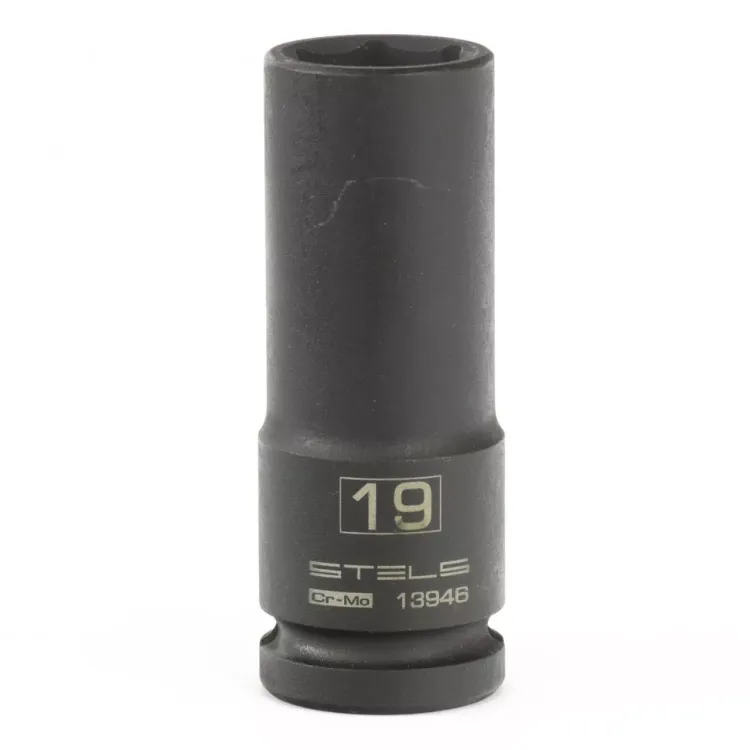 Головка ударная удлиненная шестигранная 19мм 1/2" CrMo  Stels 13946 купить в Тюмени