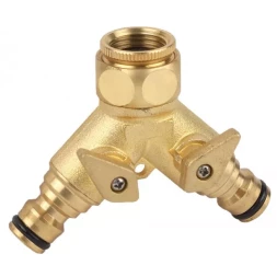 Распределитель двухканальный RACO &quot;Profi&quot; (резьба внешняя-наконечник) латунный, 1/2&quot; х 3/4&quot; 4246-55034B