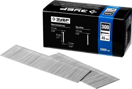 Гвозди тип 300, 45 мм, особотвердые, ЗУБР "ПРОФЕССИОНАЛ" 31830-45, 5000 шт 31830-45 купить в Тюмени