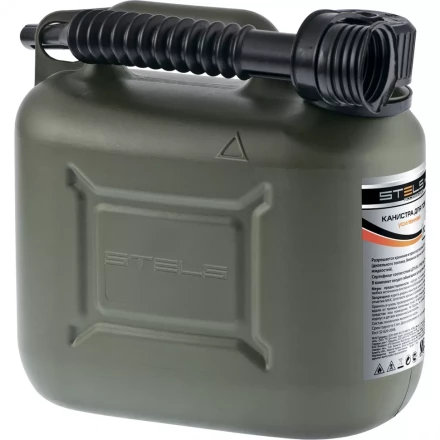 Канистра для ГСМ вертикальная 5 л пластиковая усиленная STELS артикул 53124 купить в Тюмени
