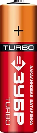 Батарейка Зубр &quot;TURBO&quot; щелочная (алкалиновая), тип AA, 1,5В, 4шт на карточке 59213-4C купить в Тюмени