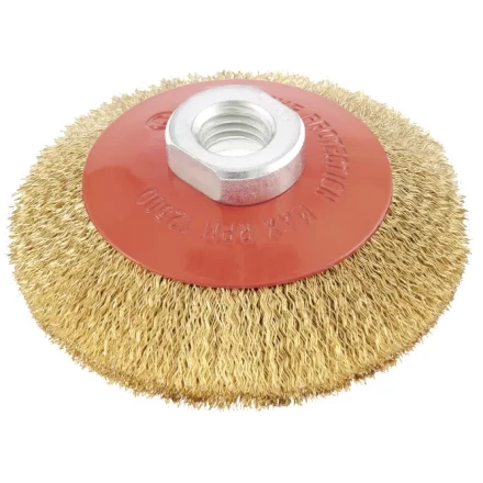 Щетка для УШМ, 115 мм, М14, &quot;тарелка&quot;, витая проволока  MATRIX 74612 купить в Тюмени