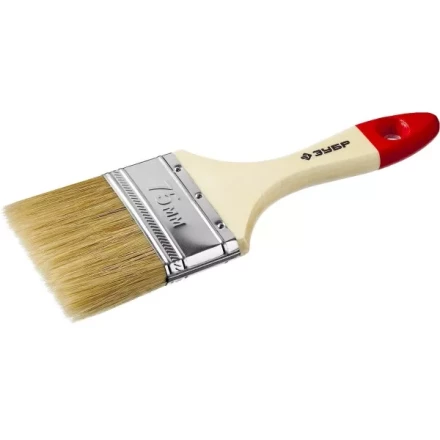Кисть плоская  ЗУБР &quot;УНИВЕРСАЛ-МАСТЕР&quot;, натуральная щетина, деревянная ручка, 75мм 4-01003-075 купить в Тюмени