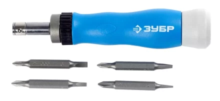 Набор ЗУБР Отвертка &quot;ЭКСПЕРТ&quot; для точных работ, реверсивная рукоятка, CR-V, сменные двусторонние биты PH-SL, 5предметов 25624-H5 купить в Тюмени