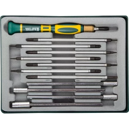 Набор KRAFTOOL Отвертки для точных работ с насадками, в боксе, 12 предметов 25611-H12 купить в Тюмени