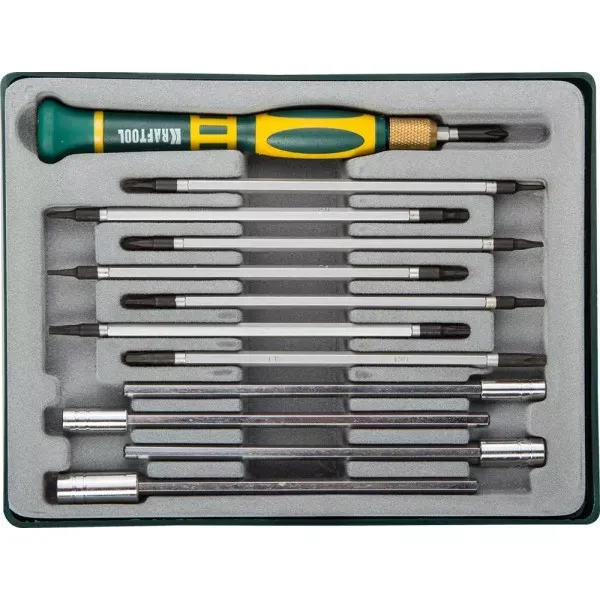 Набор KRAFTOOL Отвертки для точных работ с насадками, в боксе, 12 предметов 25611-H12 купить в Тюмени