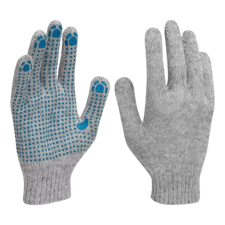 Перчатки трикотажные с ПВХ точкой, 5 пар в упаковке, БОПП-пакет, 7 класс// Россия 67837 купить в Тюмени