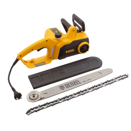 Пила цепная электрическая Denzel EDS-2000P 95616, 2 кВт,поперечная, шина 40 см, шаг 3/8, паз 1.3 мм, 57 звеньев купить в Тюмени