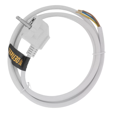 Шнур сетевой Denzel Energy Series, ПВС, 1,5 м, 3 x 1 мм, с неразборной вилкой, белый, 3 м, 37662 купить в Тюмени