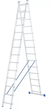 Лестница 2-х секционная алюминиевая 2*14 1013302 купить в Тюмени