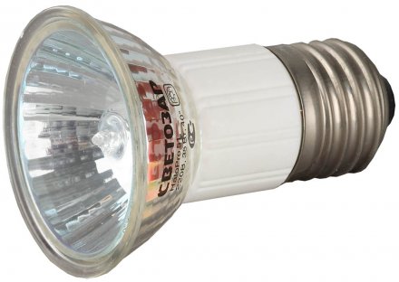 Лампа галогенная СВЕТОЗАР с защитным стеклом, цоколь E27, диаметр 51мм, 35Вт, 220В SV-44843 купить в Тюмени