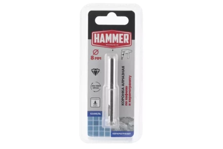 Коронка алмазная HAMMER Ф8х60мм (DHS 8.0*60/5) купить в Тюмени