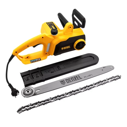 Пила цепная электрическая Denzel EDS-2200P, 2.2 кВт,поперечная, шина 45 см, шаг 3/8, паз 1.3 мм, 63 звена 95617 купить в Тюмени