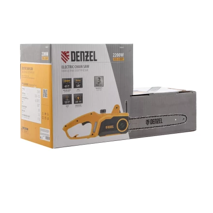 Пила цепная электрическая Denzel EDS-2200P, 2.2 кВт,поперечная, шина 45 см, шаг 3/8, паз 1.3 мм, 63 звена 95617 купить в Тюмени