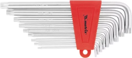 Набор ключей шестигранных имбусовых TORX, 9 шт: T10-T50,  CrV, удлиненные, сатин  MATRIX 12306 купить в Тюмени