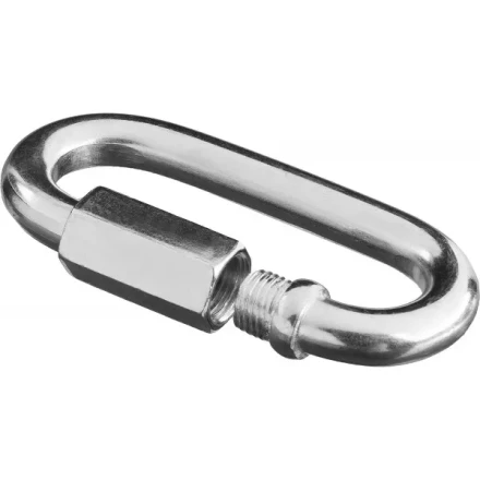 Карабин ЗУБР &quot;МАСТЕР&quot; винтовой с муфтой, оцинкованный, 10мм, 1 шт 304536-10 купить в Тюмени