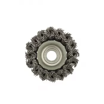 Щетка для УШМ, 65 мм, М14, &quot;чашка&quot;, крученая металлическая проволока  MATRIX 74620 купить в Тюмени