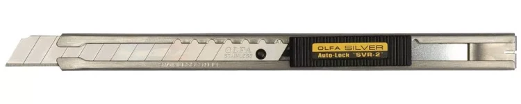 Нож OLFA с выдвижным лезвием и корпусом из нержавеющей стали, автофиксатор, 9мм OL-SVR-2 купить в Тюмени
