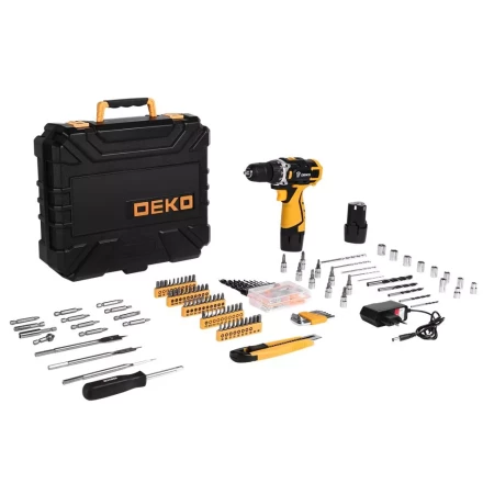 Дрель аккумуляторная DEKO DKCD12FU-Li, 063-4139 + набор 193 аксессуара купить в Тюмени