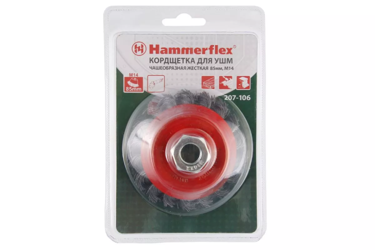 Кордщетка HAMMER чаша 85мм для УШМ витая сталь (207-106) купить в Тюмени