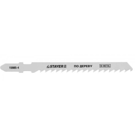 Полотна STAYER &quot;PROFI&quot;, T144DF, для эл/лобзика, Bi-Metall, по дереву, ДВП, ДСП, EU-хвост., шаг 4мм, 74мм, 2шт 15985-4_z01 купить в Тюмени